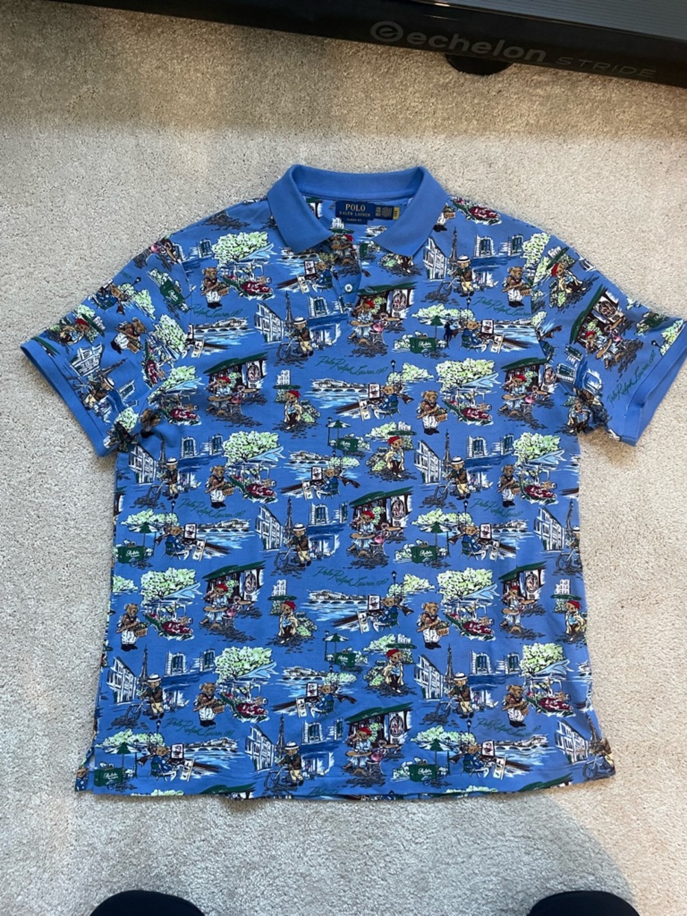 Ralph Lauren Light blue bear Parisian Print Polo Shirt - Picture 4 of 4